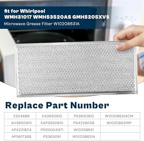13x6 Range Hood Filter fit for Whirlpool Amana Maytag Kitchenaid Microwave Grease Filter Replacement W10208631A W10208631 prime&swift