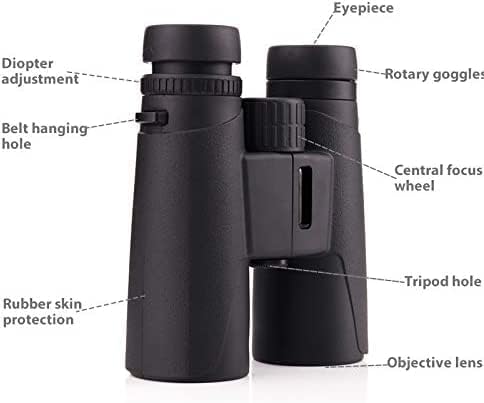 10X42 Professional Binoculars with Smartphone Adapter, Compact Waterproof Low Night Vision Binoculars for Adult Birds Watching Hunting Concert Travel