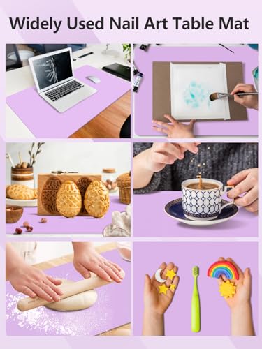 (MAT ONLY) Nail Art Table Mat, Nail Arm Rest Pad for Acrylic Nails, Soft Microfiber PU Leather Nail Mat for Table, Foldable Nail Hand Rest Pillow Manicure Pad, Acrylic Nail Desk Mat for Nail Cushion