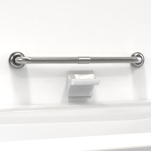 1-1/4" Knurled Grab Bar, ADA Compliant Bath Safety Shower Handrail, Bathroom Mobility Aid Handle for Seniors and Disabled, Heavy Duty 500lbs Support