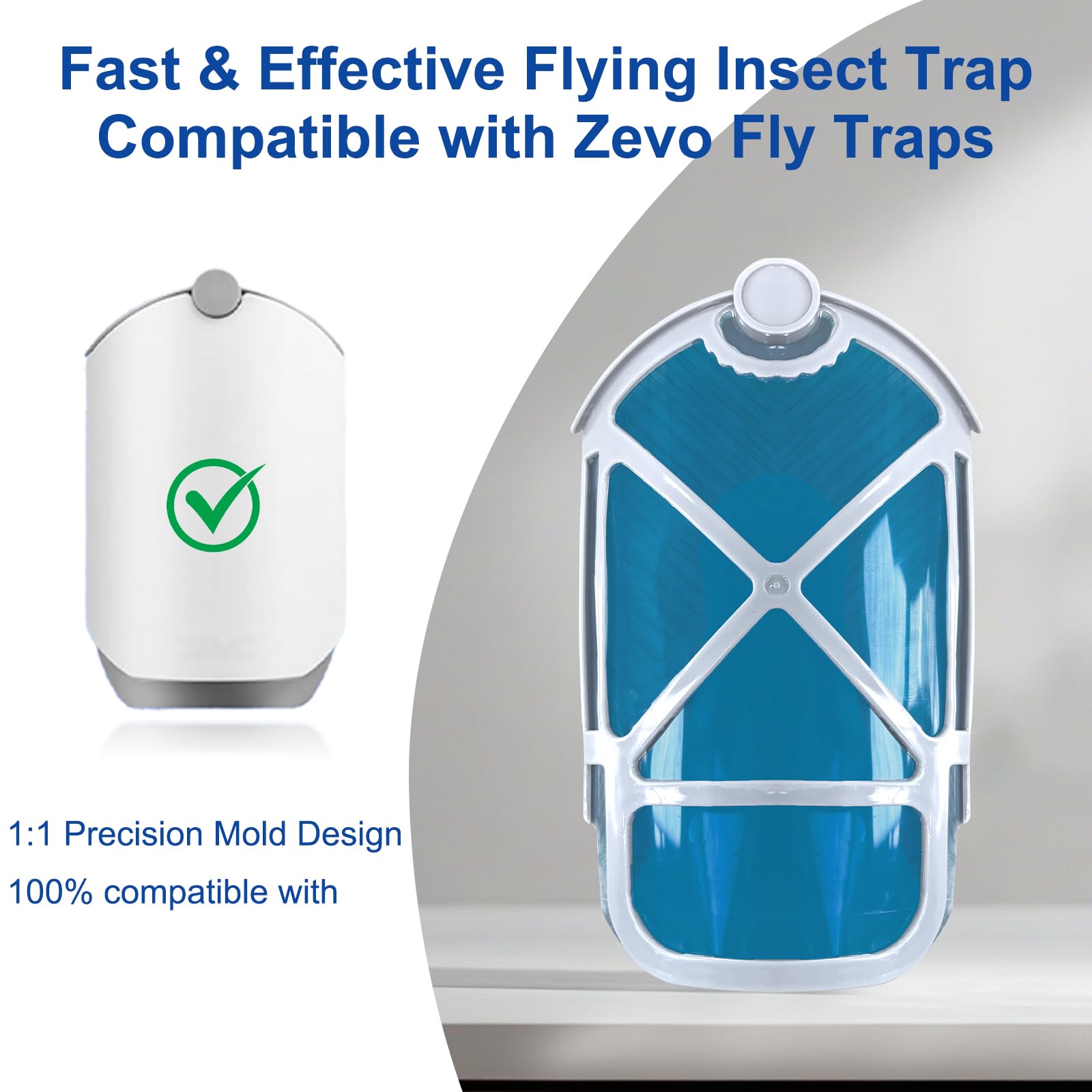 10 Pack Refill Cartridges, 2026 Upgraded Flying Insect Trap Refills Compatible with zzevo Flying Insect Trap Indoor Light M364 M364A Fully Compatible Size,Fly Catcher Trap (10 Refill Cartridges)