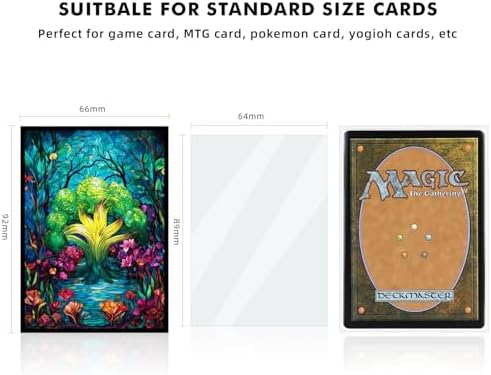 100 MTG Card Sleeves with 100 Inner Sleeves, Textured Back Art Sleeves, Fit Standard Size Cards - Forest