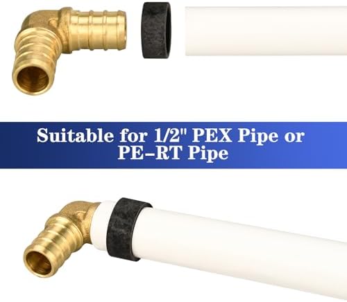 100 Pack 1/2" PEX Copper Crimp Rings, for Pex Pipe Connection (1/2", 100 Pack)