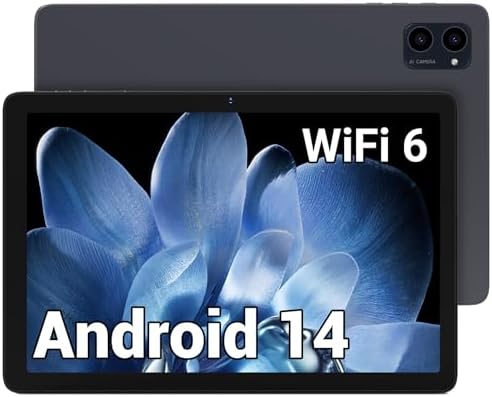 10.1" Android Tablet, Octa-core Processor, 8GB RAM, 64GB Storage (Expand to 1TB), 1280x800 IPS HD Display, 5000mAh Battery, Dual Camera, Wi-Fi 6, Bluetooth 5.0, GMS Certified, Black