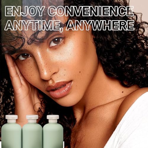 10 oz Travel Refillable Shampoo and Conditioner Bottles, Travel Bottles for Toiletries, Plastic Squeeze Bottles with Flip Cap for Lotion, Liquids (3Pcs)