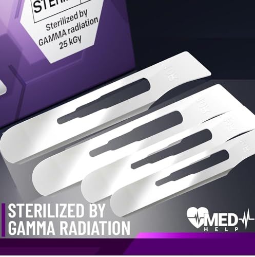 10r Disposable Scalpels 10R - Dermaplaning Tool Scalpel Blades 10R with Plastic Handle, High Carbon Steel Dermablade Blades #10 Surgical Blades, Scaple - Box of 10