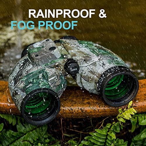 10X50 Marine Binoculars for Adults, Waterproof Binoculars with Rangefinder Compass,BAK4 Prism Navigation Birdwatching Hunting (Camouflage)