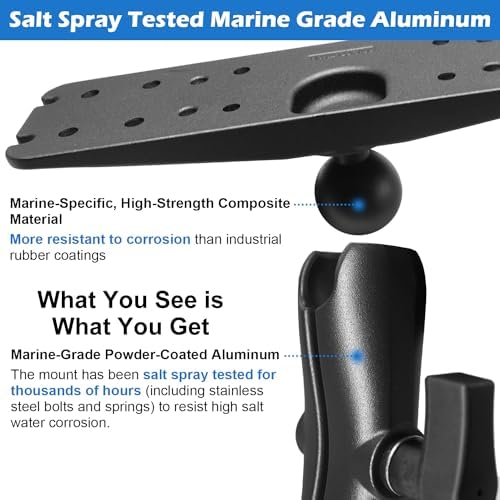 1.5" Ball Fish Finder Mount for 9" to 12" Large Fishfinder, Marine Electronic Depth Finder Mount with C Size Ball, Compatible with Garmin, Lowrance, Humminbird and More