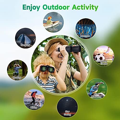 12x42 HD Binoculars for Adults, High Power Binoculars with Tripod Phone Adapter, Waterproof Compact Binoculars for Bird Watching Hunting Stargazing, Clear Low Light Night Vision, BAK4, FMC Prisms