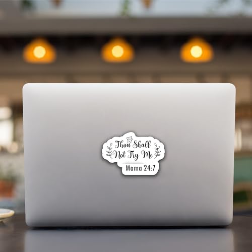 (3Pcs) Thou Shall Not Try Me Mama Sticker Funny Mama Saying Mom Sticker Funny Mom Saying Waterproof Vinyl Decal for Books, Laptops, Phones, Tumbler, Water Bottle, Gifts for Mom Mama Size 3 x 2 Inch