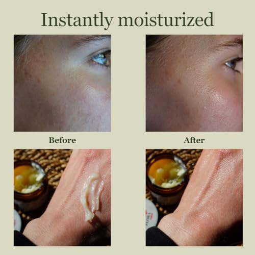 100% Grass-Fed Beef Tallow Face Moisturizer - Natural Organic Skin Care - Nourishing 2oz Balm with Rose Hip Oil & Beeswax for Sensitive Skin, Hands & Lips