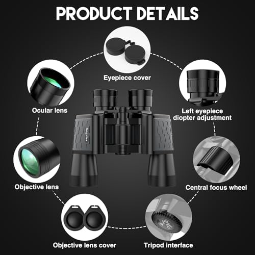 10x50 Binoculars for Bird Watching -High Power Binoculars for Adult,HD Optical System Non-Slip Grip, Waterproof Binoculars for Outdoor