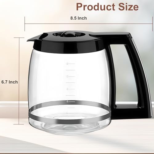 12-Cup Glass Carafe Replacement for Cuisinart Coffee Maker Models DCC-1200, DCC-1100BK, DCC-2650, CHW-12, CHW-12P1, DGB-550BK, DGB-550BK1, DGB-625BC, DGB-700BC, and SS-12 | Part# DCC-1200PRC