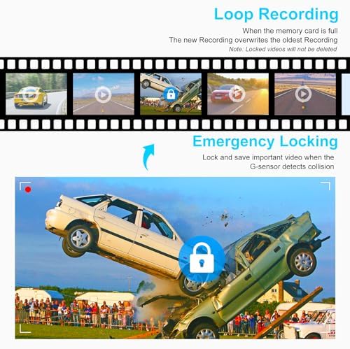 10" Mirror Dash Cam, 4K FHD Rear View Mirror Camera with Smart Touch Screen, Dual Dash Camera for Cars, Loop Recording, G-Sensor, Reverse Assist,Parking Monitor,Night Vision,Free 64GB Card
