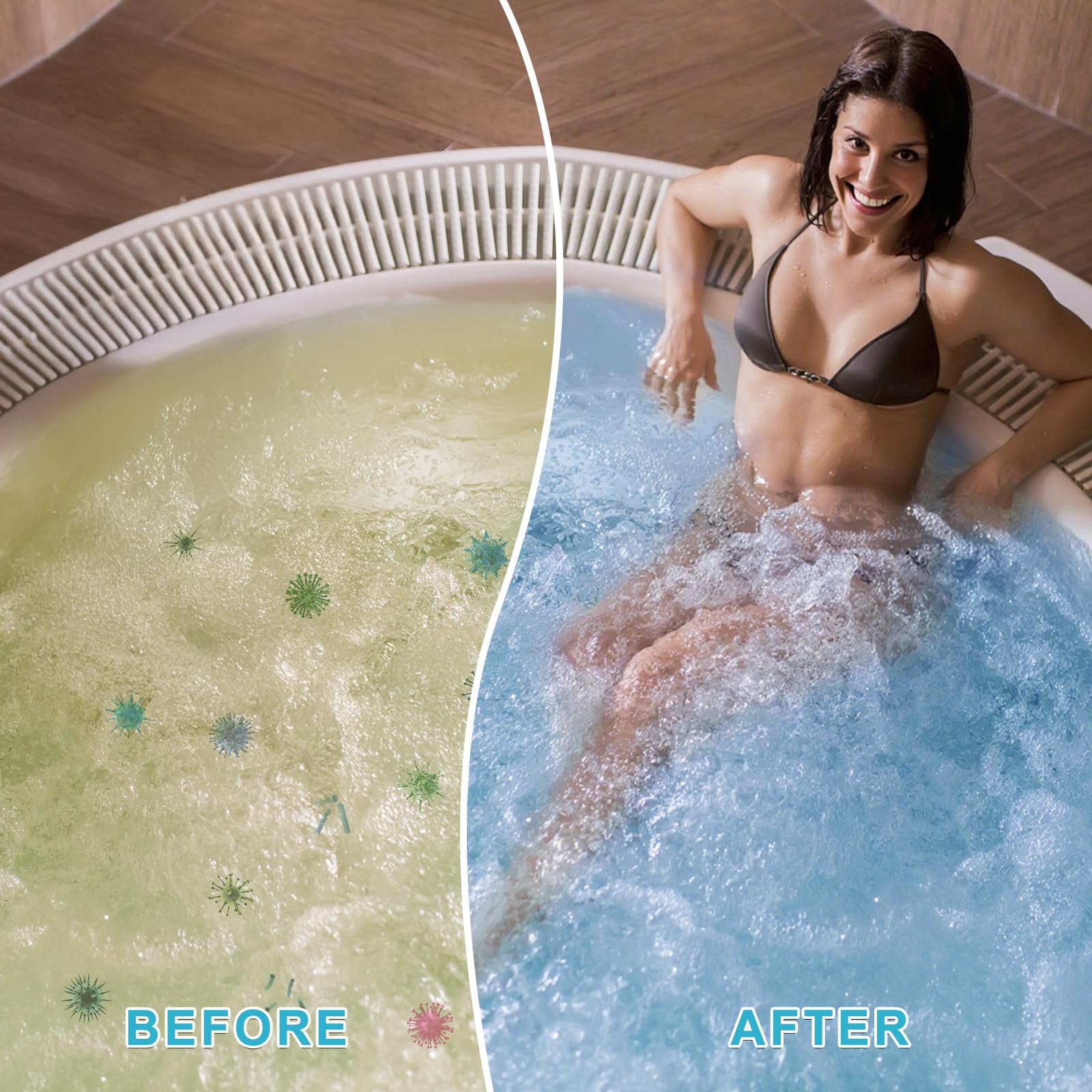 1.2LB Bromine Tablets for SPA Hot Tub, 1 inch Tablets, Hot Tub Bromine Tablets, Soft Water Feel, No Chlorine Odor, Great Chlorine Alternative