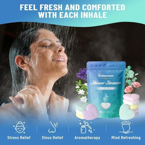 10 Tablets Shower Steamers Aromatherapy-Relaxation Christmas Gifts for Women,Luxury Shower Bombs Self Care for Wife, Cute Return Gifts for Thanksgiving Day,Gifts for Her Spa Experience