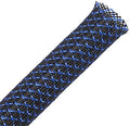 100ft - 3/8 inch PET Expandable Braided Sleeving – BlackBlue – Alex Tech Braided Cable Sleeve
