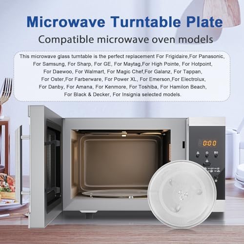 12.5"/31.5cm Thickened Microwave Glass Plate for Samsung LG GE Kenmore Frigidaire Hamilton Beach 12 1/2 inch Replacement Microwave Glass Plate Replaces WB39X10002 DE74-20015 Microwave Glass Plate
