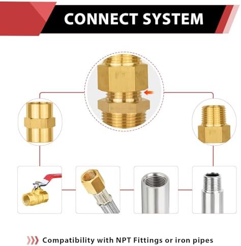 (Pack of 20) EFIELD Brass Pipe Fittings, 1/2-inch Male NPT Hex Nipple Adapter For Copper, Brass or Iron Pipe Connection