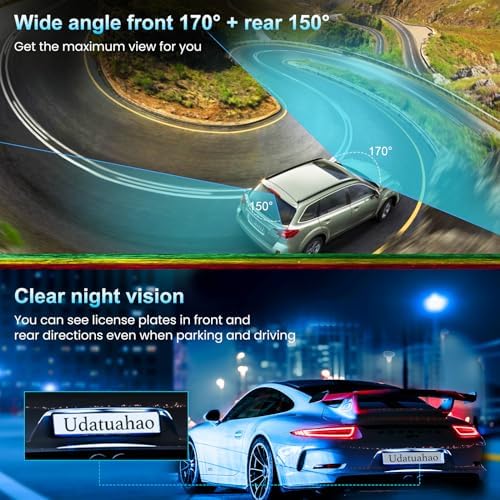 10" Mirror Dash Cam, 4K FHD Rear View Mirror Camera with Smart Touch Screen, Dual Dash Camera for Cars, Loop Recording, G-Sensor, Reverse Assist,Parking Monitor,Night Vision,Free 64GB Card