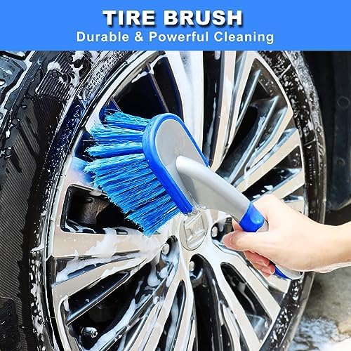 12Pcs Wheel Brush Kit for Cleaning Wheel and Tire, Wheel and Rim Brush, Car Detailing Brushes, Tire Brush, Bendable & Durable Car Wheel Rim Cleaner Brush Set,Car Detailing Cleaning Brush Supplies Kit