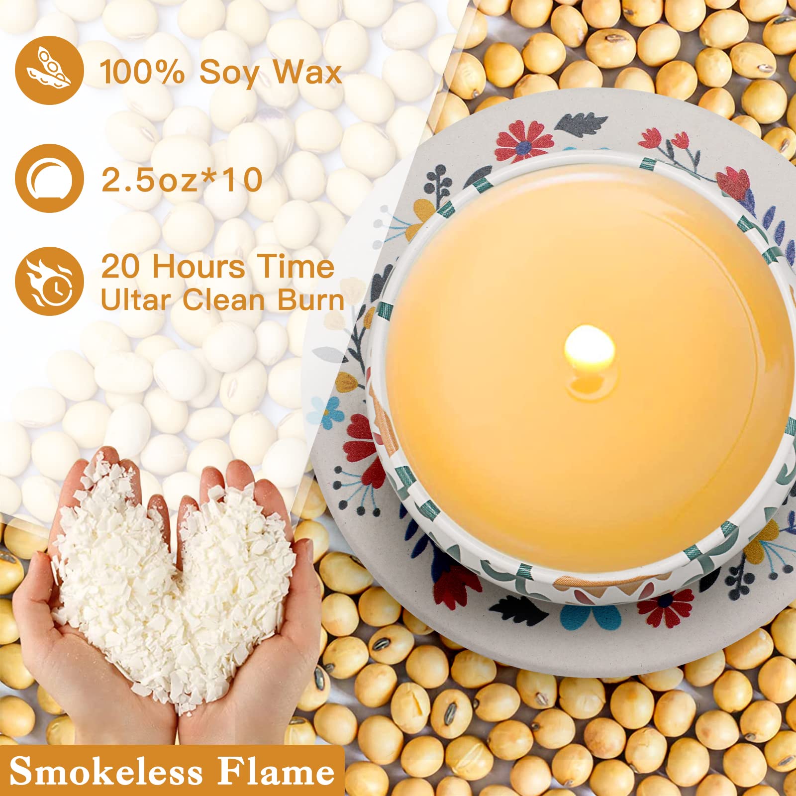 10 Pack Scented Candles Gifts for Women, 250H Aromatherapy Candles with Two Coasters, Candles for Home Scented, Ideal for Birthday, Mother's Day, Thanksgiving