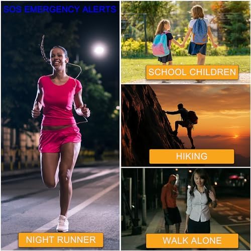 130dB Personal Safety Alarm Strobe Light. Loud Sound Keychain Siren with Carabiner for Women, School Children, Night Runners, Hiking. Bear Alarm Deterrent. SOS Emergency Self Defense Alerts. Gold