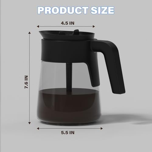 12 Cups CM401 Coffee Carafe Replacement Compatible with Ninja Coffee Maker CFP101 CFP201 CFP301 CFN601 CFP200 CFP250A CFP300 CFP305 CFP307 CFN602 CM400 CM401 CF090 CF091 CF092