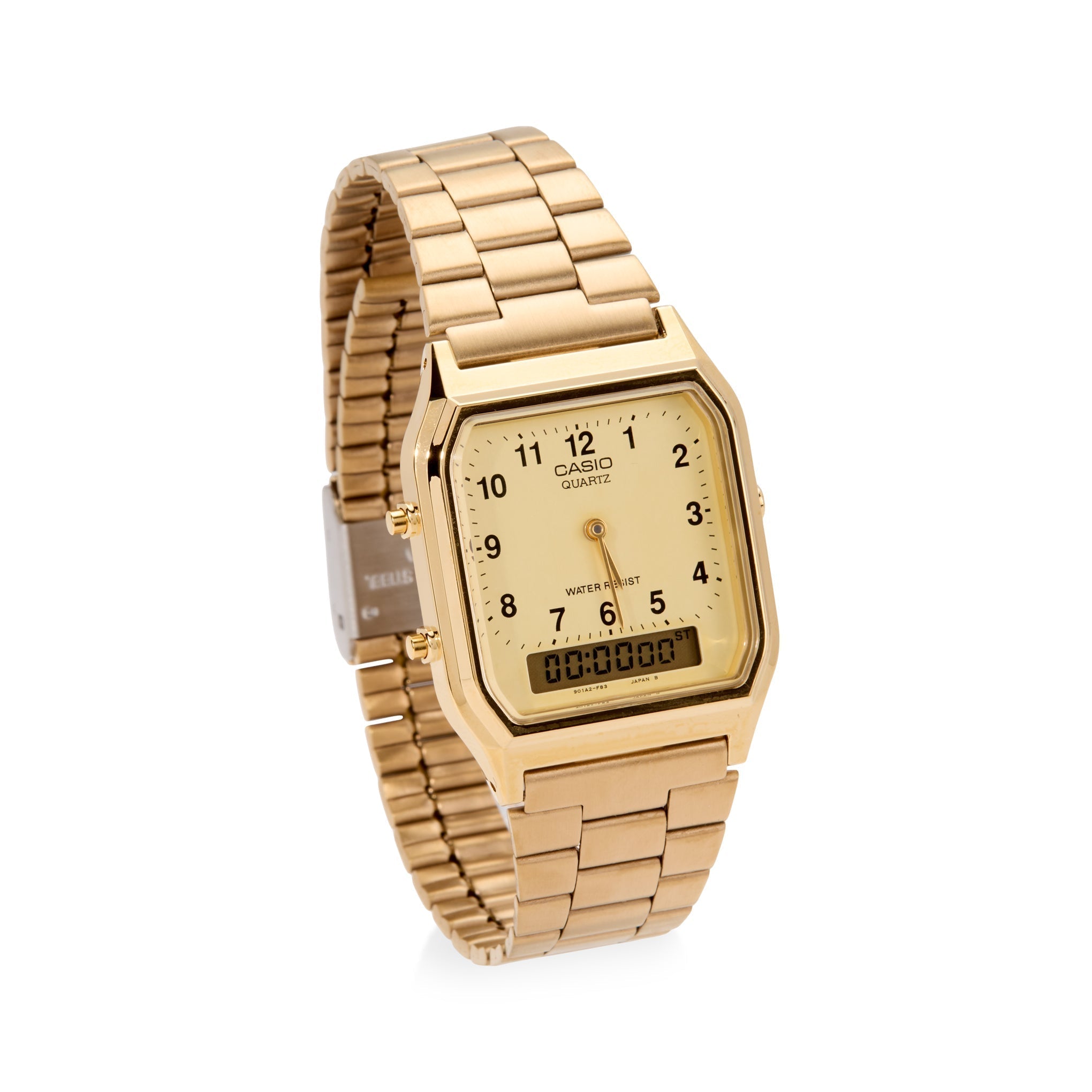 Casio AQ230 Analog Digital Watch - Gold