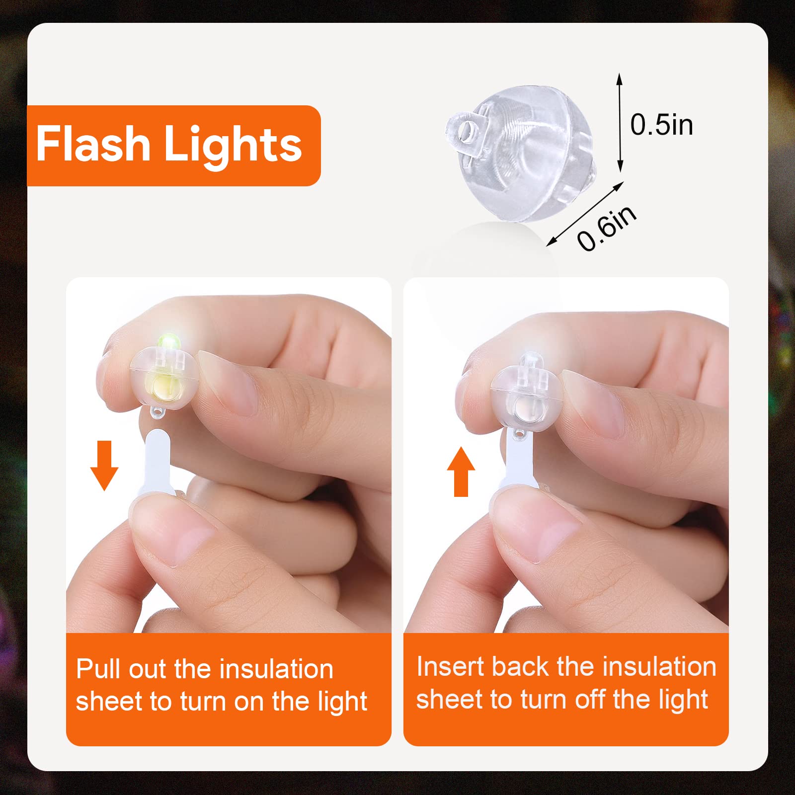 100pcs Balloon Lights, Long Standby Time Mini Ball Light, Round LED Multicolor Flash Ball Lamp for Paper Lantern Balloon Party Wedding, Birthday and Festival Christmas Decorative Lights