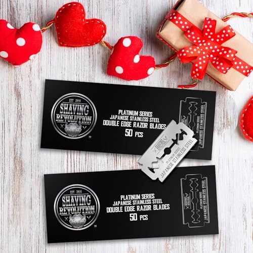 100 Count Double Edge Razor Blades - Men's Safety Razor Blades for Shaving - Platinum Japanese Stainless Steel Double Razor Shaving Blades for Men for a Smooth, Precise and Clean Shave