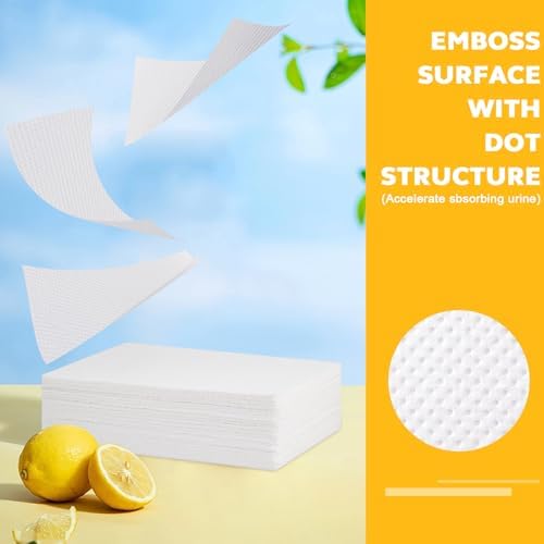 100 PCS Lemon Scented Absorbent Commode Pads for Bedside Commode Bucket, Commode Liner Pads with Absorbent Gel, Potty Liner Pads for Adults Seniors Portable Toilet Pad Bedpans