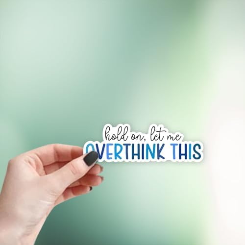 (3Pcs) Hold On Let Me Overthink This Sticker Funny Quote Sarcastic Decals Waterproof Vinyl Sticker for Books Laptops Phone Water Bottles Tumbler Cup Kindle 3 Inch