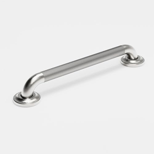 1-1/4" Knurled Grab Bar, ADA Compliant Bath Safety Shower Handrail, Bathroom Mobility Aid Handle for Seniors and Disabled, Heavy Duty 500lbs Support