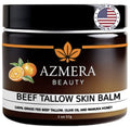 100% Grass-Fed Beef Tallow Balm, Moisturizing Cream with Manuka Honey, Beeswax & Olive Oil – Handmade All-Natural Skincare for Soft, Smooth Skin(2oz) (2oz, Orange)