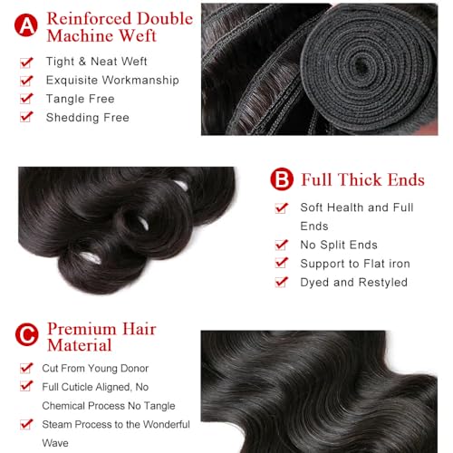 12A Human Hair Bundles 30 30 30 Inch Body Wave 3 Bundles Human Hair 100% Unprocessed Brazilian Virgin Weave 3 Bundles Human Hair Body Wave Deals Human Hair Extensions