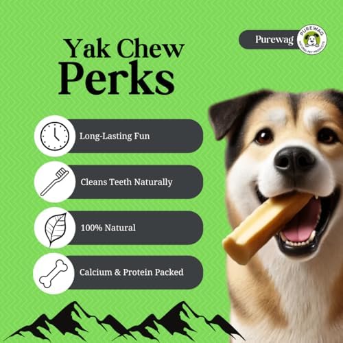 100% Natural Premium Himalayan Yak Milk Dog Chews - Long-Lasting, Digestible - Odor & Stain-Free - Gluten & GMO-Free - for Medium to Large Dogs