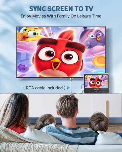 10.5" Dual Portable DVD Player with 1080P HDMI Input, Arafuna Car DVD Player Dual Screen Play A Same or Two Different Movies, Headrest DVD Player for Car Support USB/SD, Last Memory