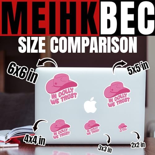 (3PCS) Hot Pink Sticker In Dolly We Trust Stickers Cowboy Cowgirl, Country Die-Cut Waterproof Vinyl Sticker for Water Bottle Tumbler Phone Case Laptop Cars Helmet Decal Gifts For Girl Women (2 inches)