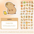 102Pcs Capybara Stickers, Kawaii Stickers Cute Animal Sticker Waterproof Vinyl Brown Cartoon Animal Decals for Water Bottle Laptop Luggage Snowboard Guitar Scrapbook Skateboard Phone
