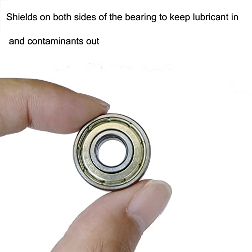 100 PCS 608-ZZ Ball Bearing - Double Metal Sealed Shielded Miniature Deep Groove Bearings for Furniture Wheel,Skateboards, Inline Skates, Scooters, Roller Blade Skates (8mm x 22mm x 7mm)