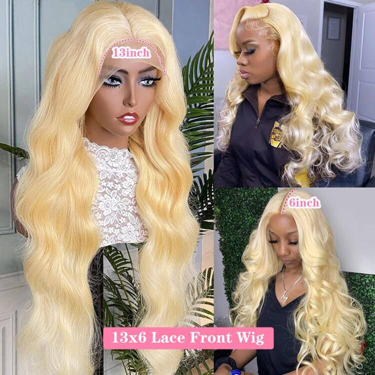 13x6 613 Lace Front Wig Human Hair Body Wave Lace Front Glueless Wigs Human Hair Blonde Wig Human Hair 180% HD Lace Frontal Wigs Human Hair Pre Plucked With Baby Hair 20 Inch