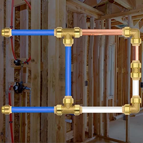 12 Pack Push-to-Connect Plumbing Fittings, 1/2" Pushfit End Cap Fittings with Disconnect Clip for Copper, PEX, CPVC Pipe (1/2" End Cap, 12)