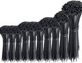 1000 Pcs Black Cable Zip Ties Assorted Sizes 4/6/8/10/12 Inch Heavy Duty Plastic Tie Wraps Mixed Pack Self Locking Nylon Wire Ties
