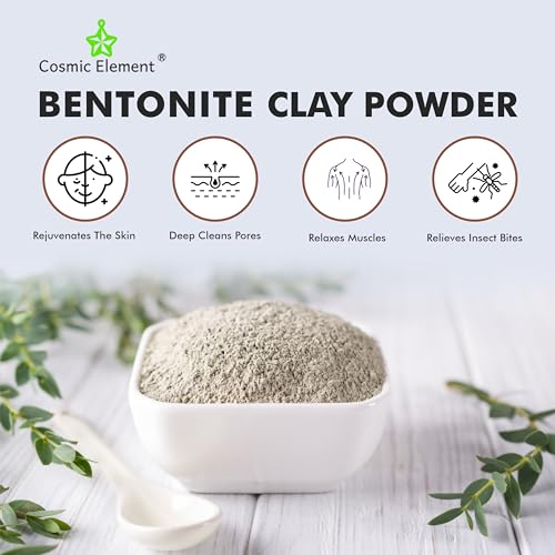 100% Pure Calcium Bentonite Clay Powder - Bentonite Clay Food Grade, Vegan, Healing Clay | Skin Care Detox - Deep Pore Cleansing Face & Body Mask for Soft, Smooth, Refreshed Skin | 12oz