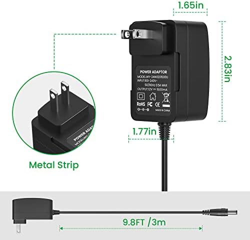 12V 1.5A Power Adapter for Yamaha PA130 PA150, 12V 1.5A Power Supply for Yamaha PSR YPG YPT DGX DD EZ Series Keyboard (9.8 Ft Long Cord)
