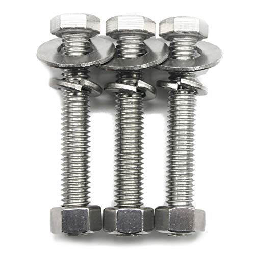 (10 Sets) 1/4-20x1-3/4" Stainless Steel Hex Head Screws Bolts, Nuts, Flat & Lock Washers, 18-8 (304) S/S, Fully Threaded by Bolt Fullerkreg