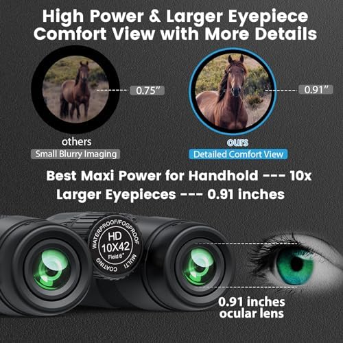 10x42 HD Binoculars for Adults High Powered: Timorn Powerful Binoculars for Bird Watching with Phone Adapter Tripod, Waterproof Fogproof Lightweight Binoculars for Birding, Hiking,Travel, Sports