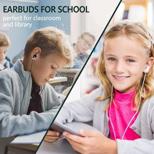 100 Pack Classroom Earbuds Headphones Bulk for School Kids Children, Wholesale Durable Earphones Class Set for Students (XPG101,100 White)