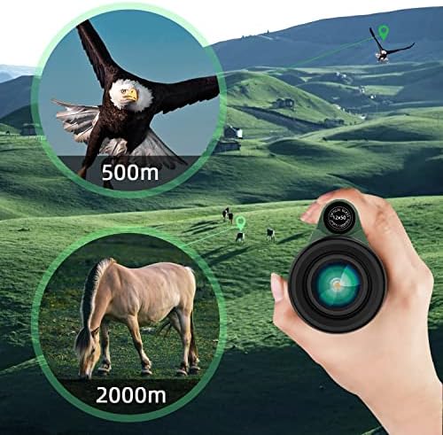12x50 HD Monocular Telescope for Adults with Smartphone Adapter Tripod Hand Strap - High Power Monoculars Equipped with Large BAK4 Prism & FMC Lens - Suitable for Bird Watching Sports Hiking Traveling